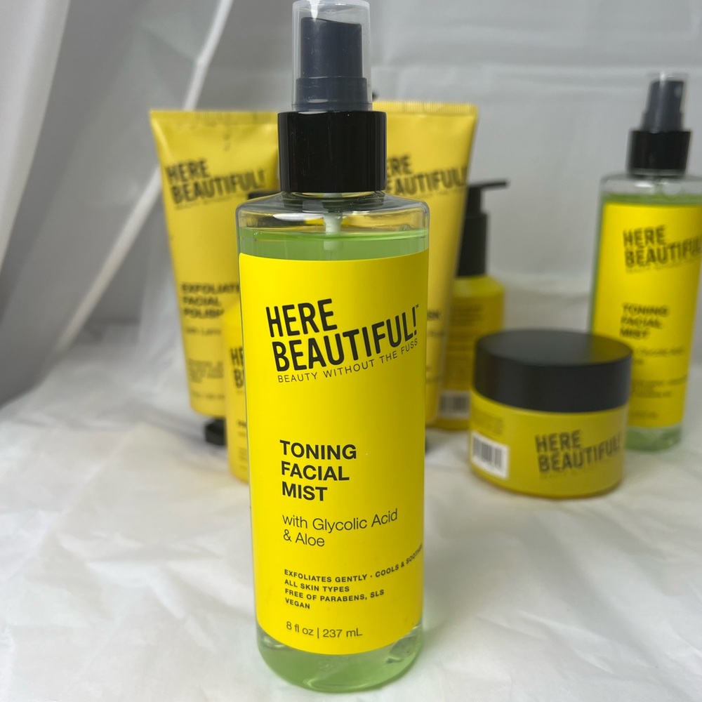Here Beautiful! Toning Facial Mist Glycolic Acid Aloe 8oz
